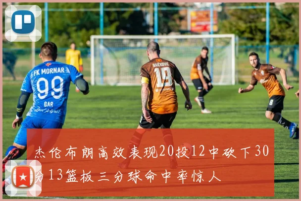 杰伦布朗高效表现20投12中砍下30分13篮板三分球命中率惊人